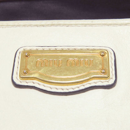 MIUMIU ミュウミュウ ロゴ トートバッグ レザー レディース 中古