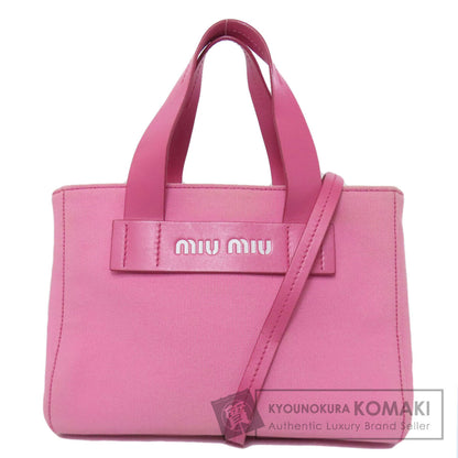 MIUMIU ミュウミュウ 5BA176 2WAY ハンドバッグ キャンバス レディース 中古
