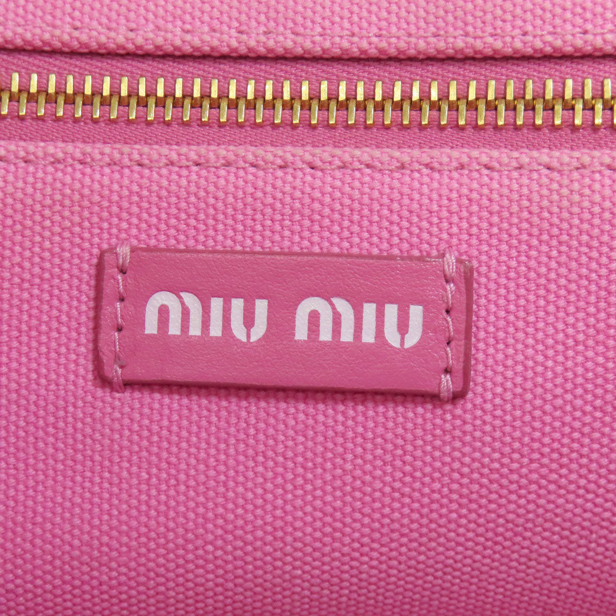 MIUMIU ミュウミュウ 5BA176 2WAY ハンドバッグ キャンバス レディース 中古