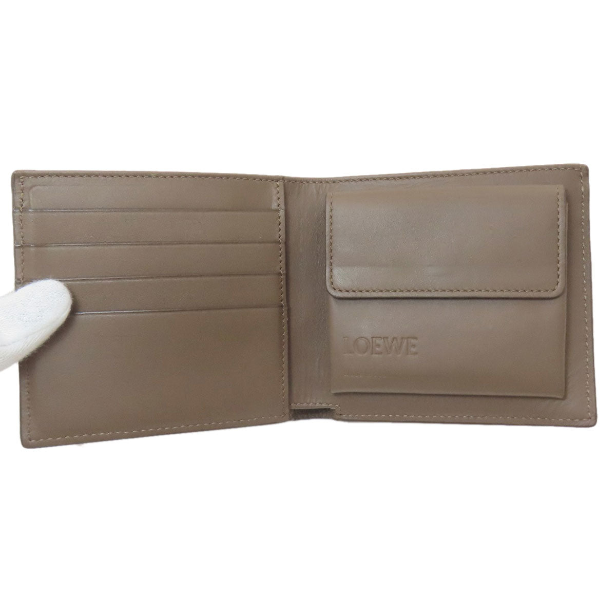 LOEWE ロエベ アナグラム バイフォールド 二つ折り財布（小銭入れあり） レザー レディース 中古