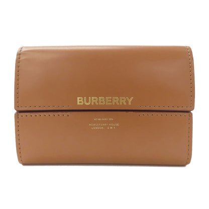 BURBERRY バーバリー ロゴ 二つ折り財布（小銭入れなし） レザー レディース 中古