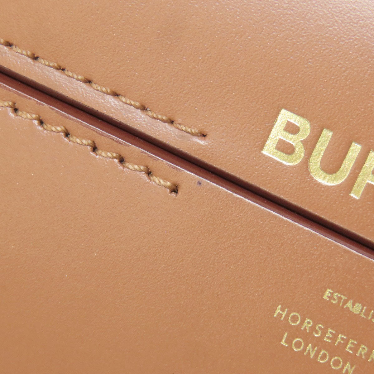 BURBERRY バーバリー ロゴ 二つ折り財布（小銭入れなし） レザー レディース 中古