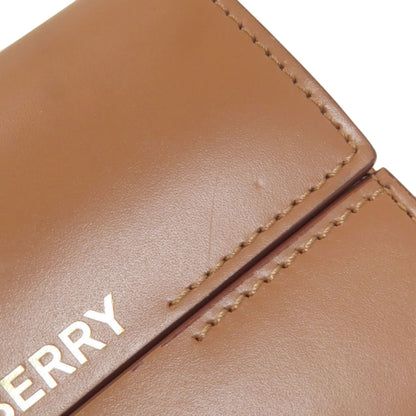 BURBERRY バーバリー ロゴ 二つ折り財布（小銭入れなし） レザー レディース 中古