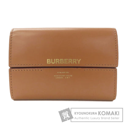BURBERRY バーバリー ロゴ 二つ折り財布（小銭入れなし） レザー レディース 中古