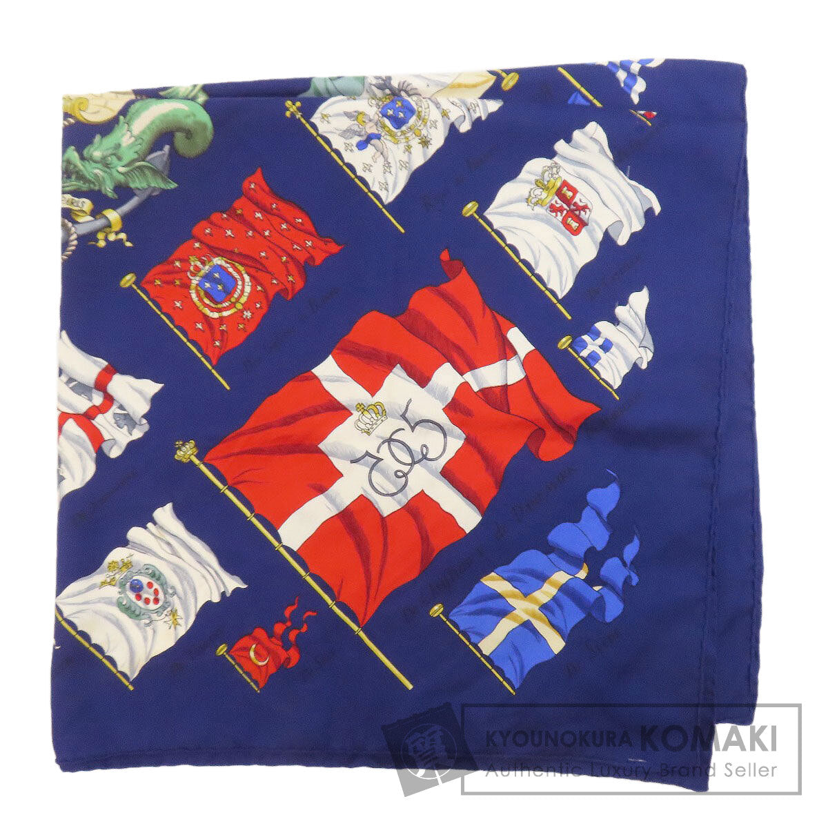 HERMES エルメス カレ90 船旗 スカーフ シルク レディース 中古