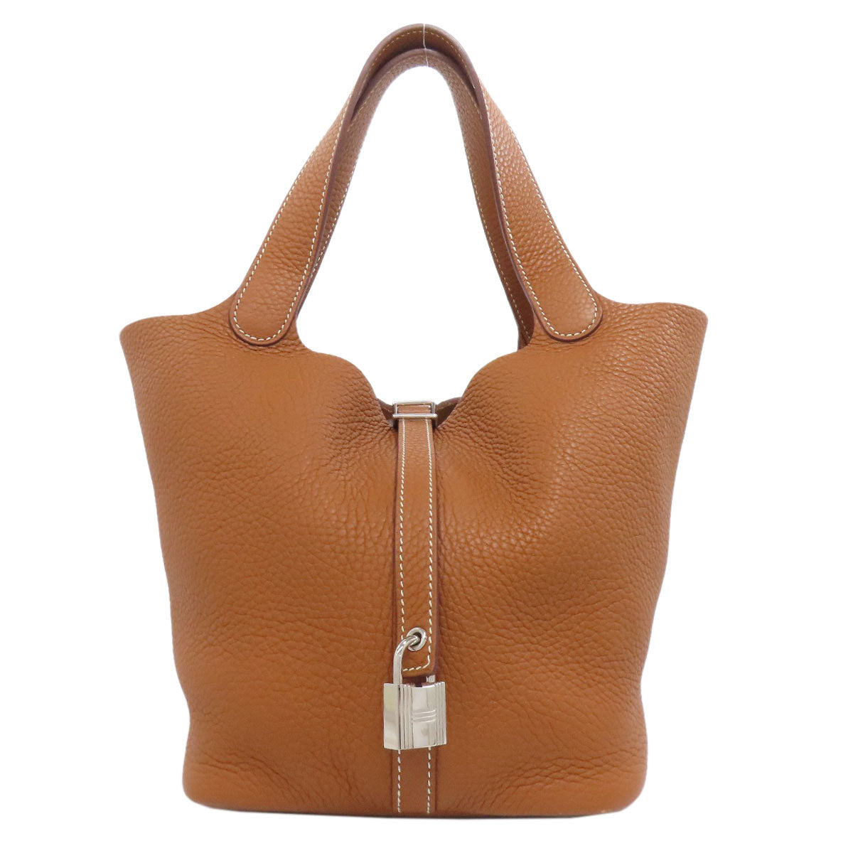 HERMES エルメス ピコタンロックMM ゴールド シルバー金具 ハンドバッグ トリヨン レディース 中古
