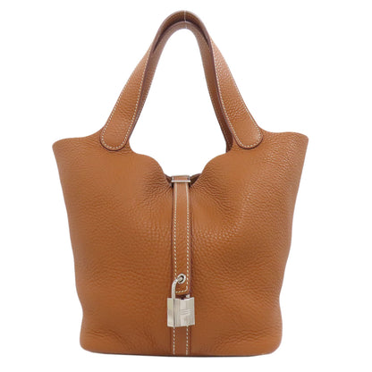 HERMES エルメス ピコタンロックMM ゴールド シルバー金具 ハンドバッグ トリヨン レディース 中古