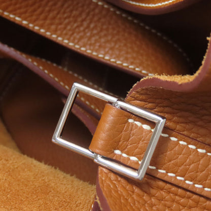HERMES エルメス ピコタンロックMM ゴールド シルバー金具 ハンドバッグ トリヨン レディース 中古