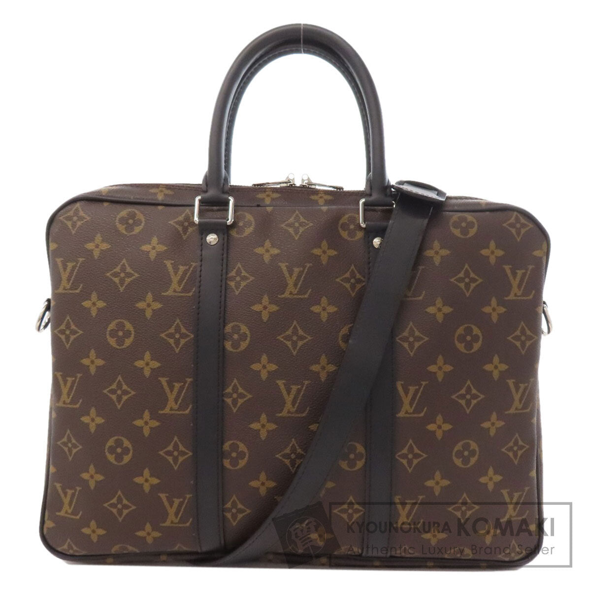 LOUIS VUITTON ルイヴィトン M52005 ポルト ドキュマン・ヴォワヤージュPM ビジネスバッグ モノグラムキャンバス メンズ 中古