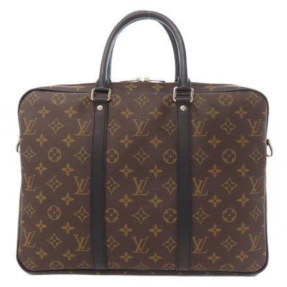 LOUIS VUITTON ルイヴィトン M52005 ポルト ドキュマン・ヴォワヤージュPM ビジネスバッグ モノグラムキャンバス メンズ 中古