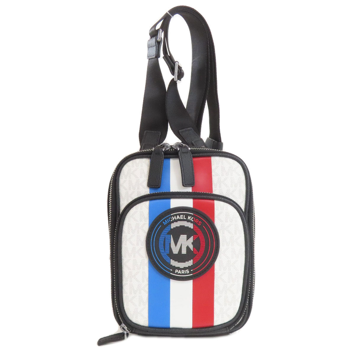 Michael Kors マイケルコース MKシグネチャー ストライプ ショルダーバッグ PVC レディース 中古