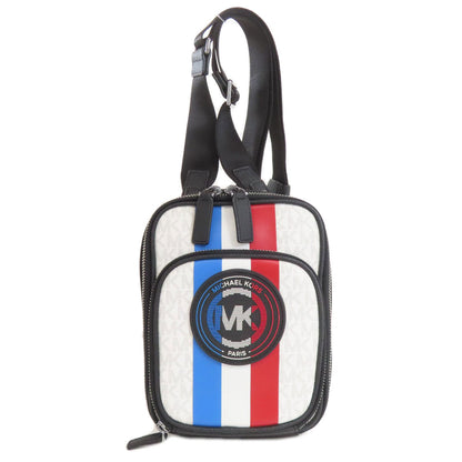 Michael Kors マイケルコース MKシグネチャー ストライプ ショルダーバッグ PVC レディース 中古