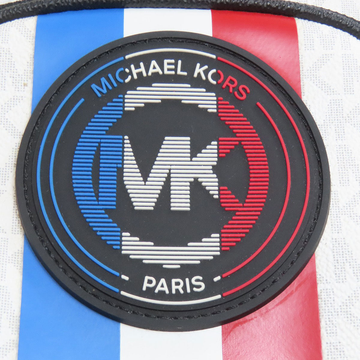 Michael Kors マイケルコース MKシグネチャー ストライプ ショルダーバッグ PVC レディース 中古