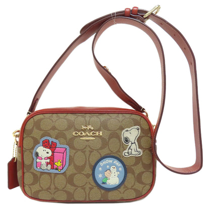 COACH コーチ CF304 スヌーピーコラボ シグネチャー ショルダーバッグ PVC レディース 中古