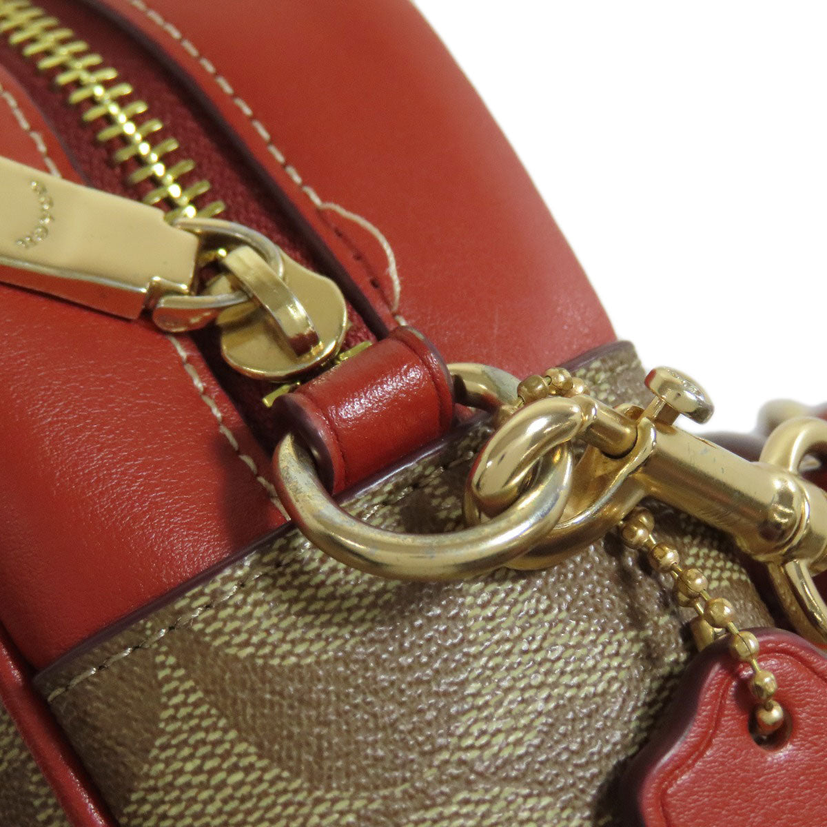 COACH コーチ CF304 スヌーピーコラボ シグネチャー ショルダーバッグ PVC レディース 中古