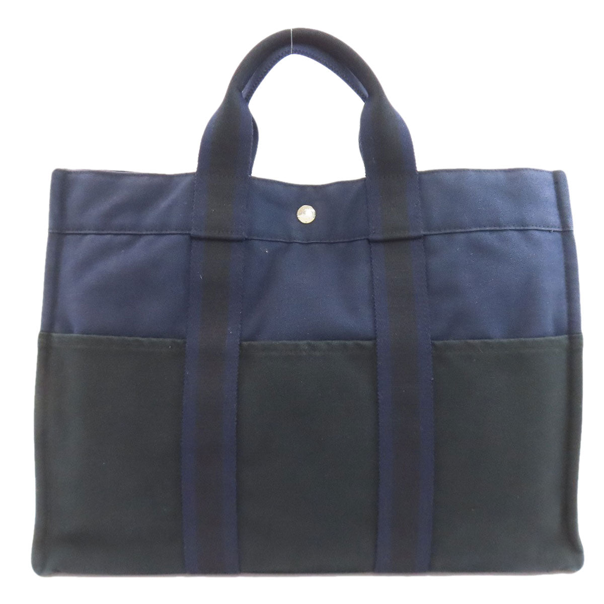 HERMES エルメス サックフールトゥMM ハンドバッグ キャンバス レディース 中古