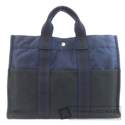 HERMES エルメス サックフールトゥMM ハンドバッグ キャンバス レディース 中古