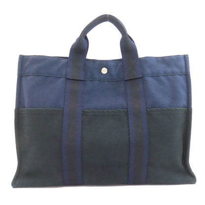 HERMES エルメス サックフールトゥMM ハンドバッグ キャンバス レディース 中古