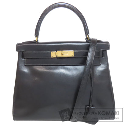 HERMES エルメス ケリー28 内縫い ゴールド金具 ハンドバッグ ボックスカーフ レディース 中古
