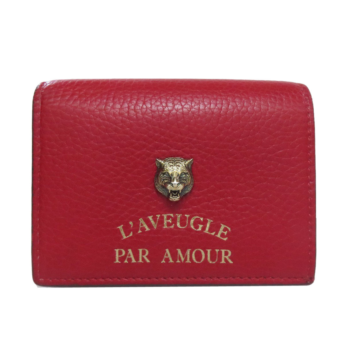 GUCCI グッチ 453169 アニマリエ 二つ折り財布（小銭入れあり） カーフ レディース 中古