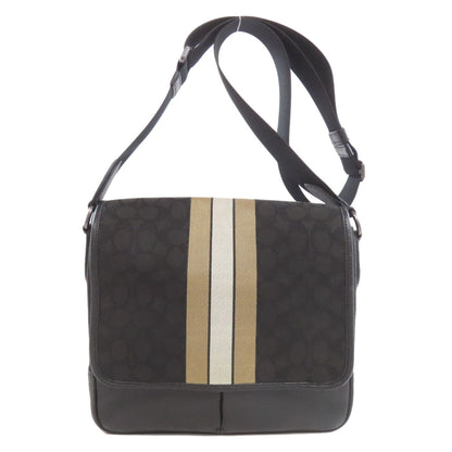 COACH コーチ C6583 トンプソン シグネチャー ショルダーバッグ キャンバス レディース 中古