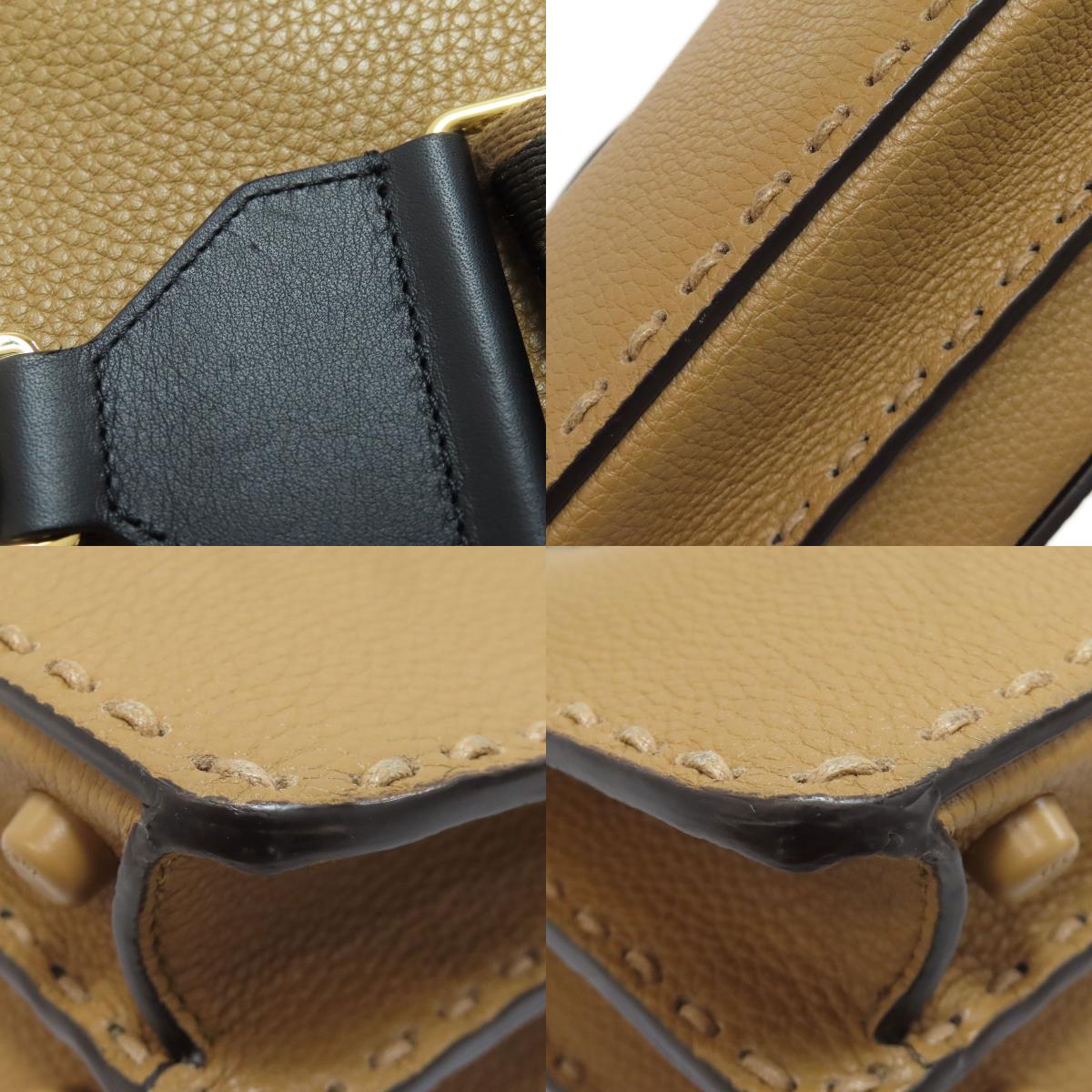FENDI フェンディ ピーカブー セレリア 2WAY ハンドバッグ カーフ レディース 中古