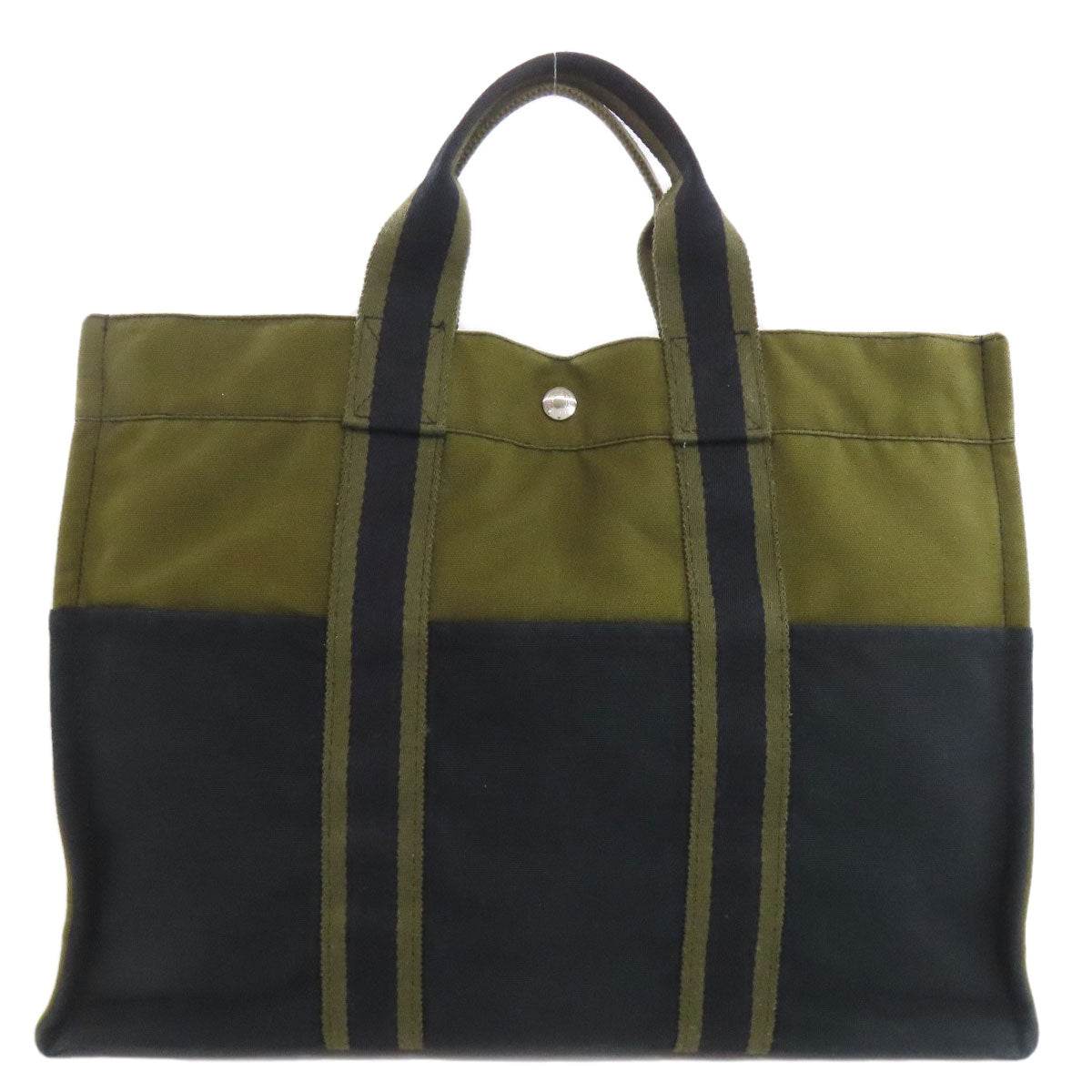 HERMES エルメス サックフールトゥMM ハンドバッグ キャンバス レディース 中古