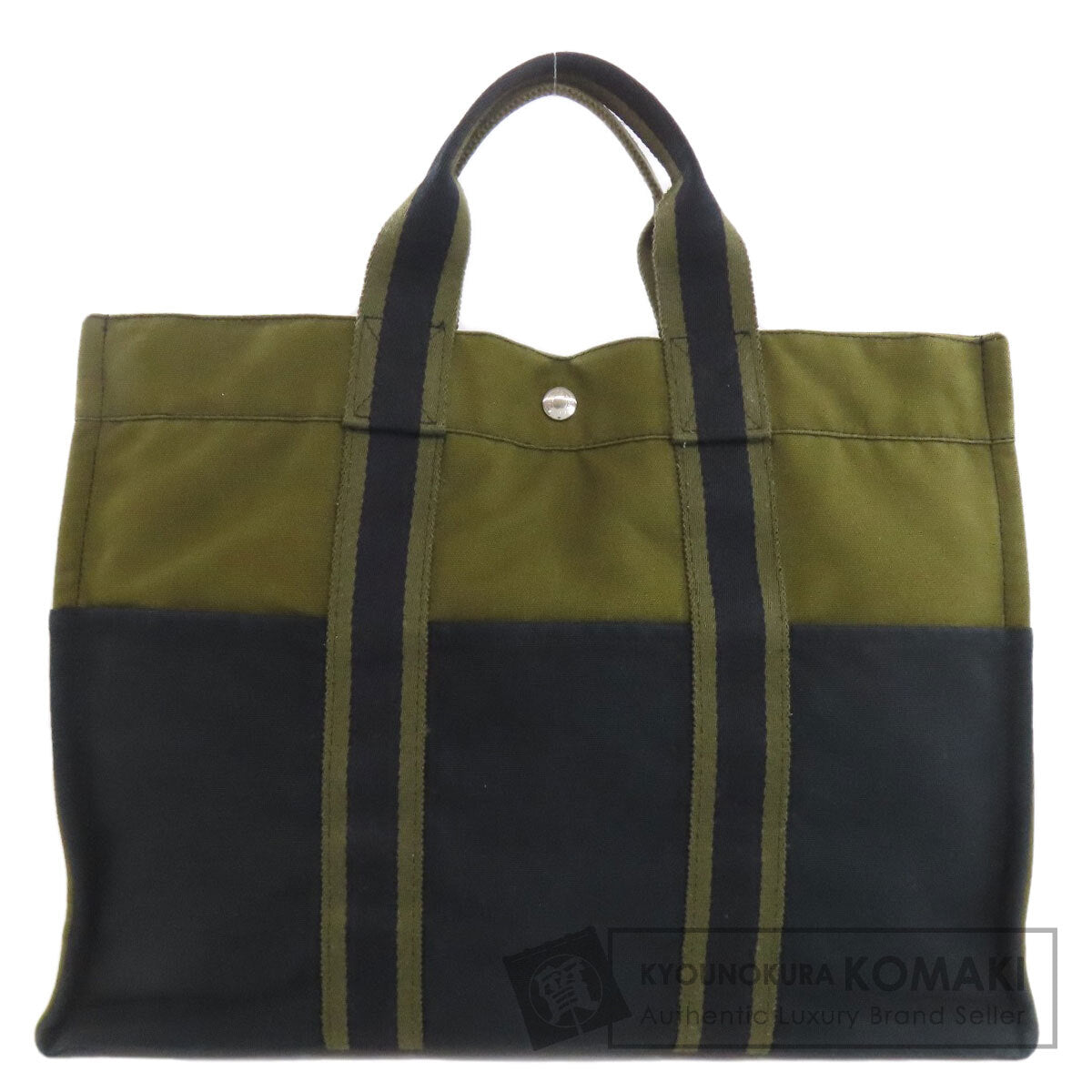 HERMES エルメス サックフールトゥMM ハンドバッグ キャンバス レディース 中古