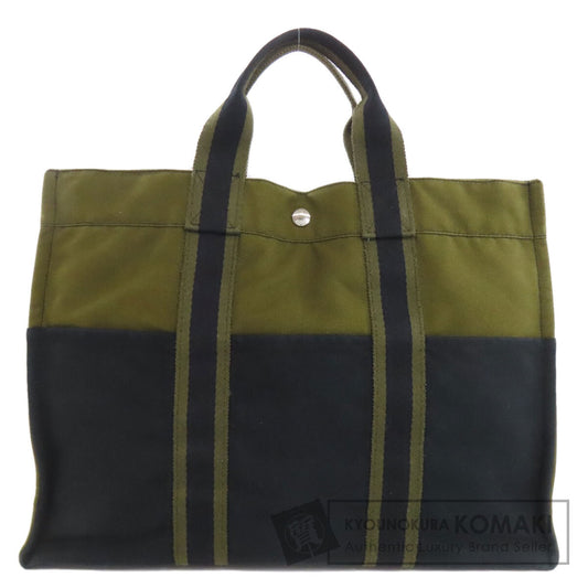 HERMES エルメス サックフールトゥMM ハンドバッグ キャンバス レディース 中古