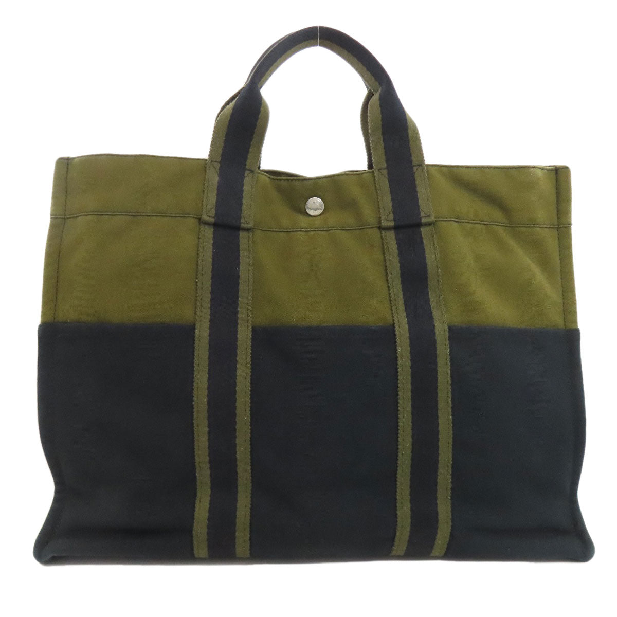 HERMES エルメス サックフールトゥMM ハンドバッグ キャンバス レディース 中古
