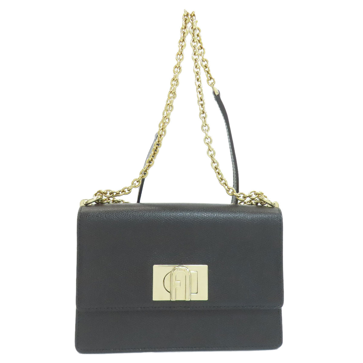 Furla フルラ アーチロゴ ショルダーバッグ レザー レディース 中古
