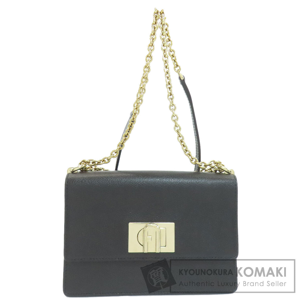 Furla フルラ アーチロゴ ショルダーバッグ レザー レディース 中古