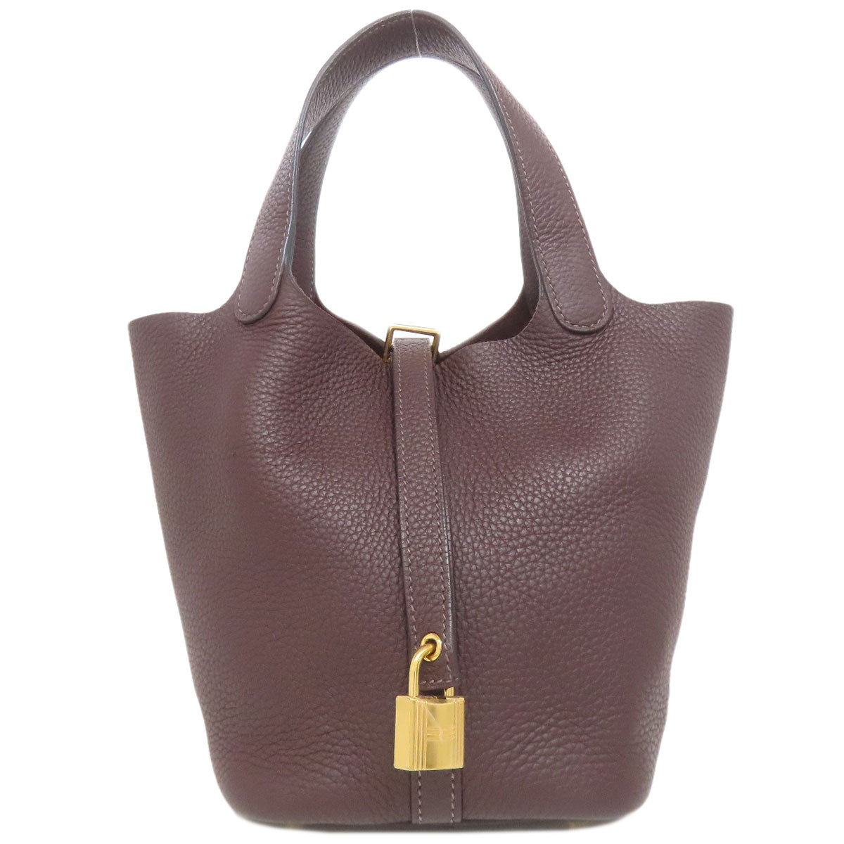 HERMES エルメス ピコタンロックPM ルージュセリエ ゴールド金具 ハンドバッグ トリヨン レディース 中古