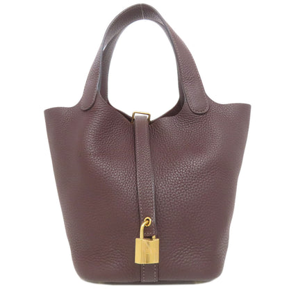 HERMES エルメス ピコタンロックPM ルージュセリエ ゴールド金具 ハンドバッグ トリヨン レディース 中古