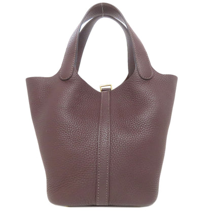 HERMES エルメス ピコタンロックPM ルージュセリエ ゴールド金具 ハンドバッグ トリヨン レディース 中古