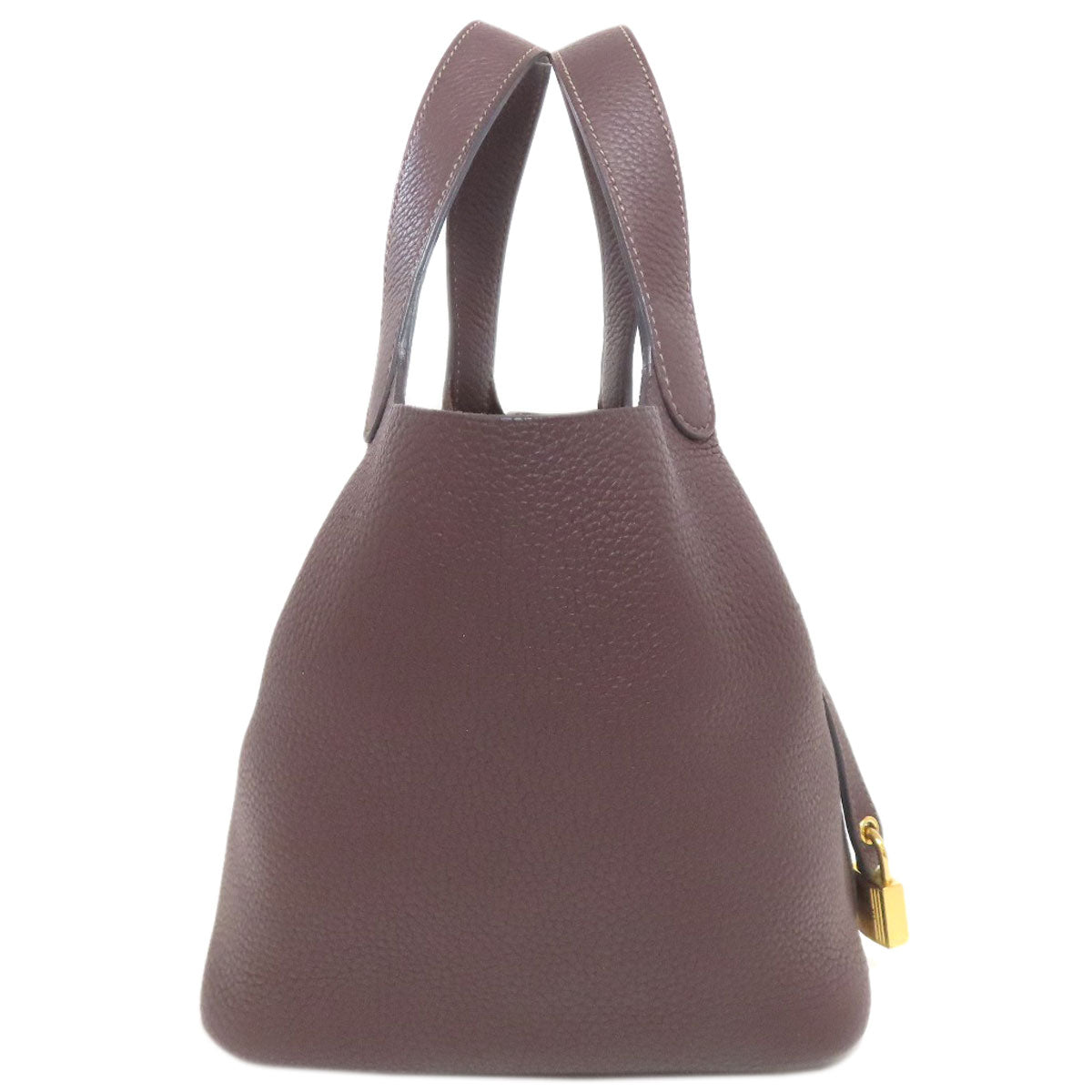 HERMES エルメス ピコタンロックPM ルージュセリエ ゴールド金具 ハンドバッグ トリヨン レディース 中古
