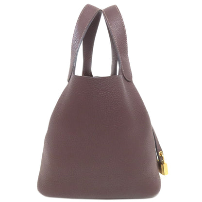 HERMES エルメス ピコタンロックPM ルージュセリエ ゴールド金具 ハンドバッグ トリヨン レディース 中古