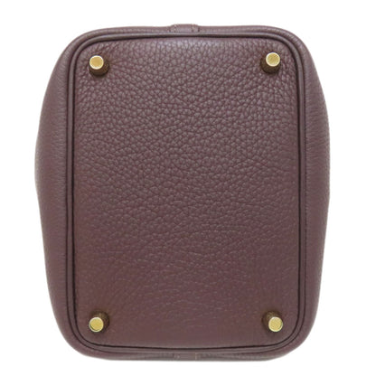 HERMES エルメス ピコタンロックPM ルージュセリエ ゴールド金具 ハンドバッグ トリヨン レディース 中古