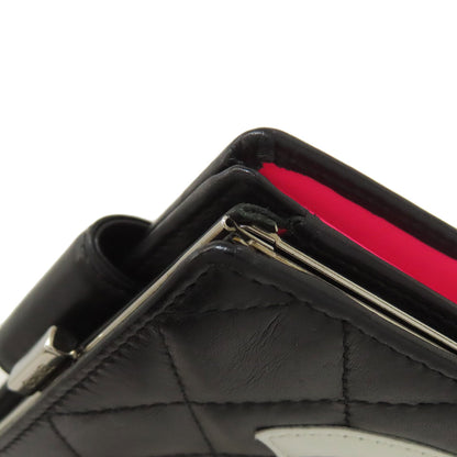 CHANEL シャネル カンボンライン シルバー金具 二つ折り財布（小銭入れあり） カーフ レディース 中古