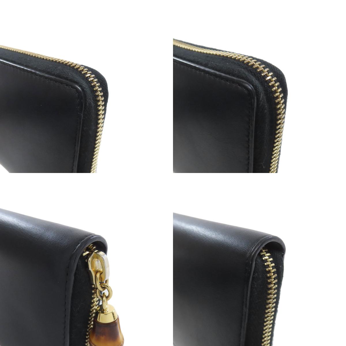 GUCCI グッチ 453158 二ムフェア ラウンドファスナー バンブー 長財布（小銭入れあり） カーフ レディース 中古