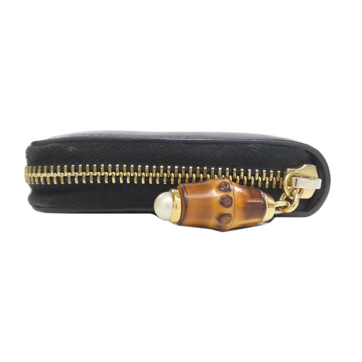 GUCCI グッチ 453158 二ムフェア ラウンドファスナー バンブー 長財布（小銭入れあり） カーフ レディース 中古