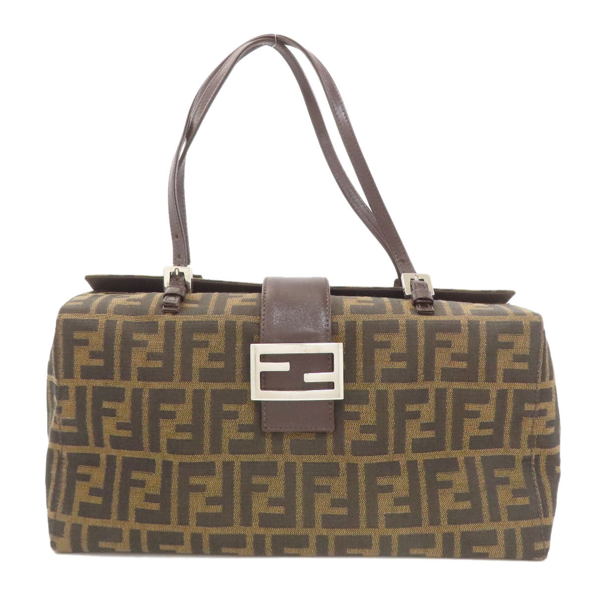 FENDI フェンディ ズッカ柄 ハンドバッグ キャンバス レディース 中古