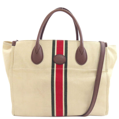 GUCCI グッチ 657422 シェリーライン フォーダブルトート 2WAY ハンドバッグ キャンバス レディース 中古