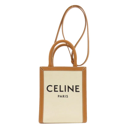 CELINE セリーヌ ミニバーティカルカバ 2WAY ハンドバッグ キャンバス レディース 中古