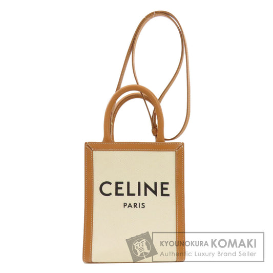 CELINE セリーヌ ミニバーティカルカバ 2WAY ハンドバッグ キャンバス レディース 中古