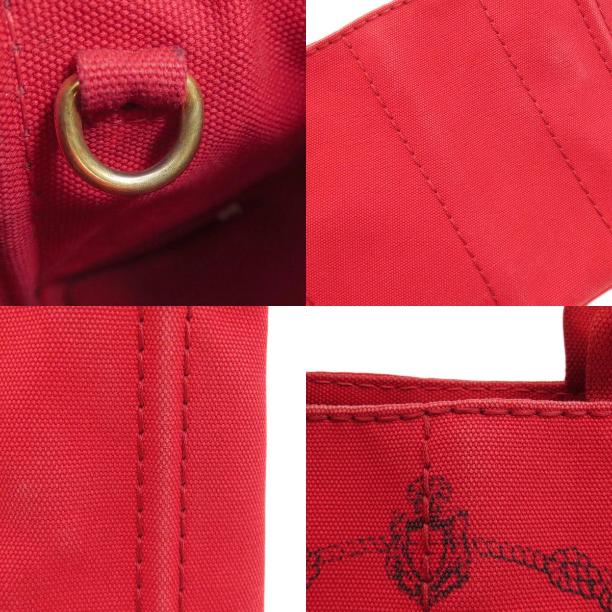 PRADA プラダ カナパミニ 2WAY ハンドバッグ キャンバス レディース 中古