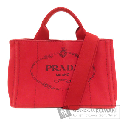 PRADA プラダ カナパミニ 2WAY ハンドバッグ キャンバス レディース 中古