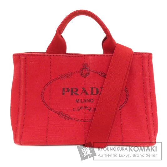 PRADA プラダ カナパミニ 2WAY ハンドバッグ キャンバス レディース 中古