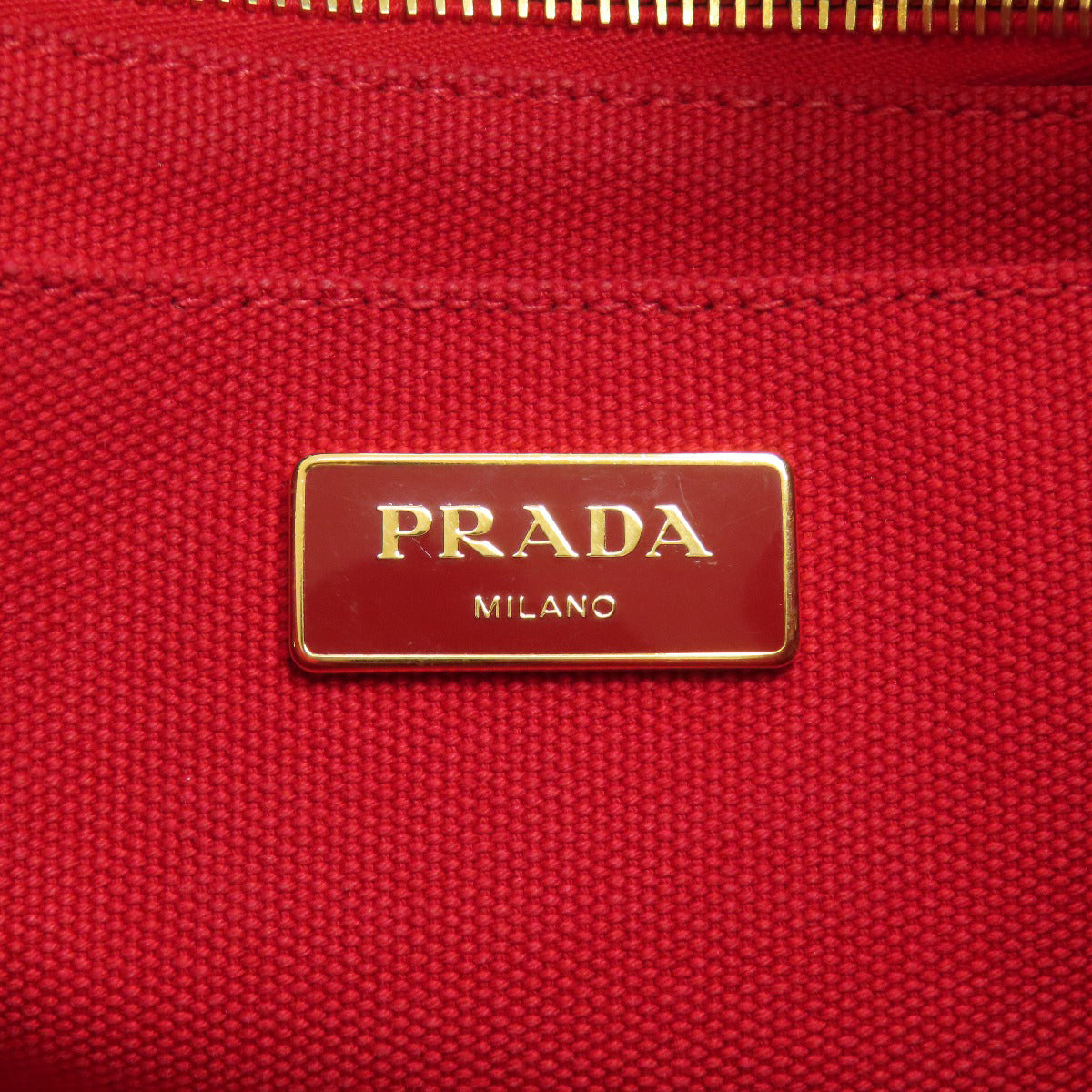 PRADA プラダ カナパミニ 2WAY ハンドバッグ キャンバス レディース 中古