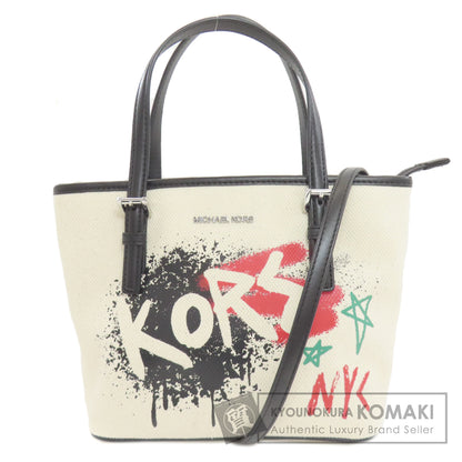 Michael Kors マイケルコース グラフィティ 2WAY ハンドバッグ キャンバス レディース 中古